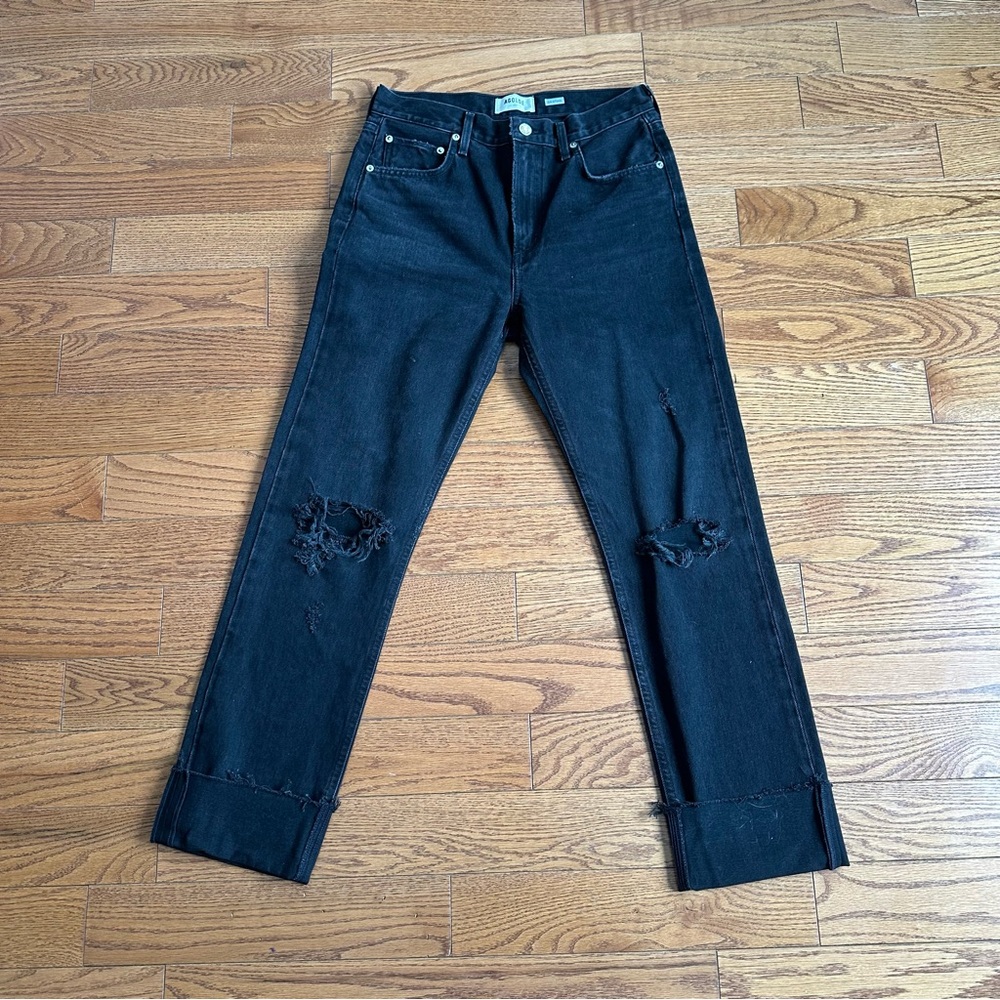 AGOLDE Black Distressed Jeans